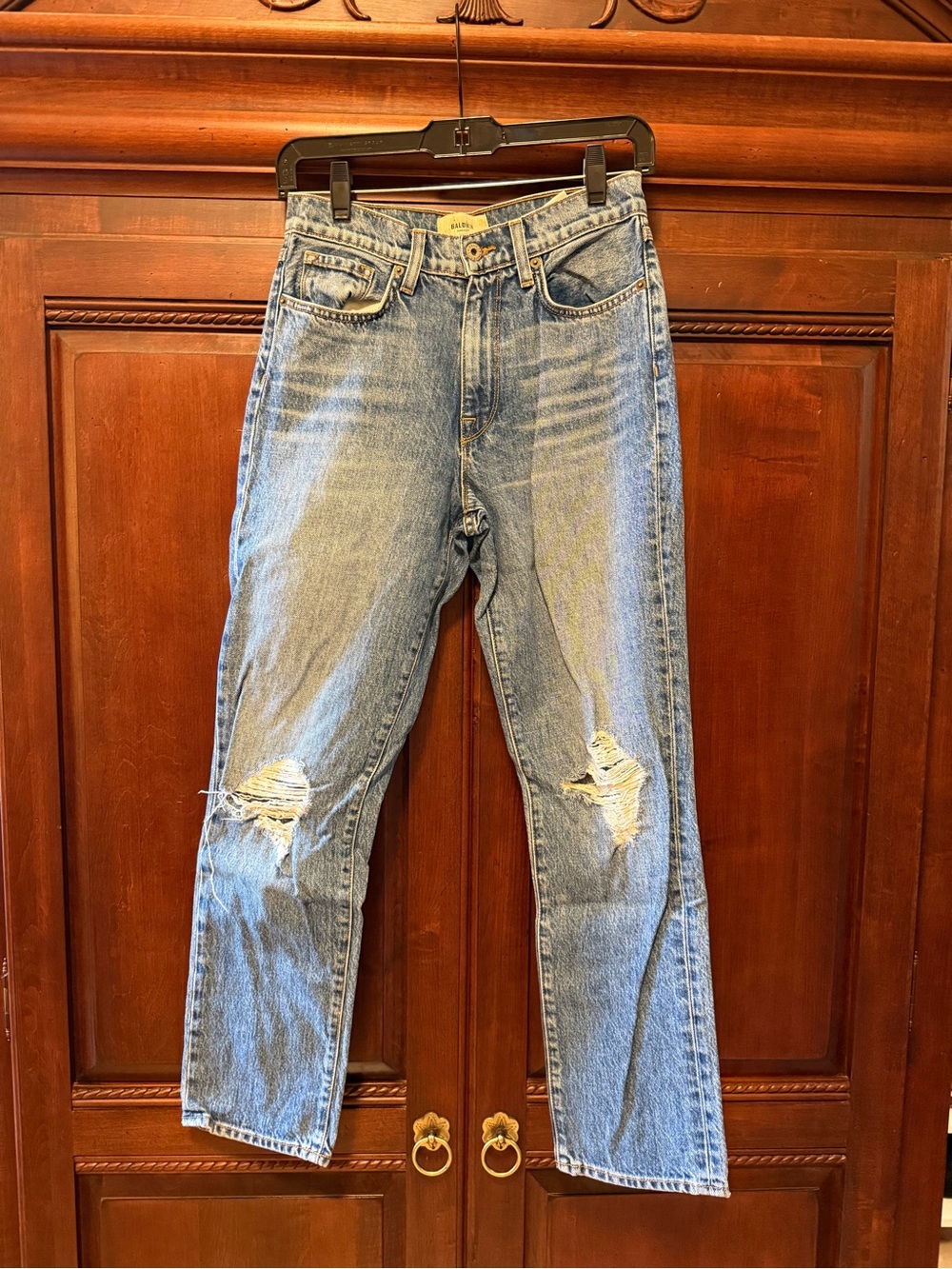 baldwin Light Blue Distressed Straight Jeans
